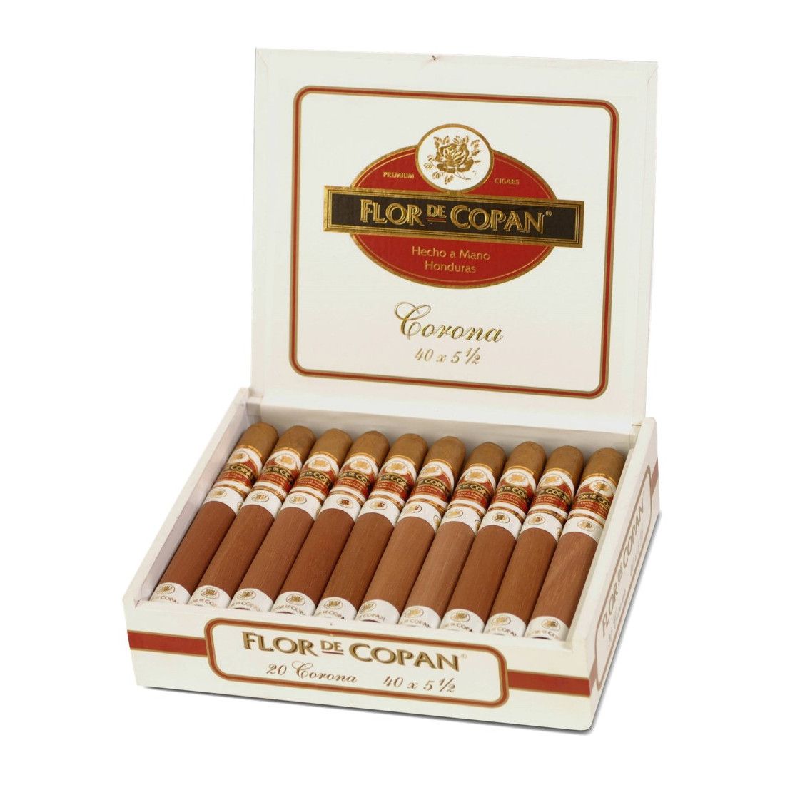 Flor De Copan Clásico Corona (Caja de 20)Flor De Copan Clásico Corona (Caja de 20)