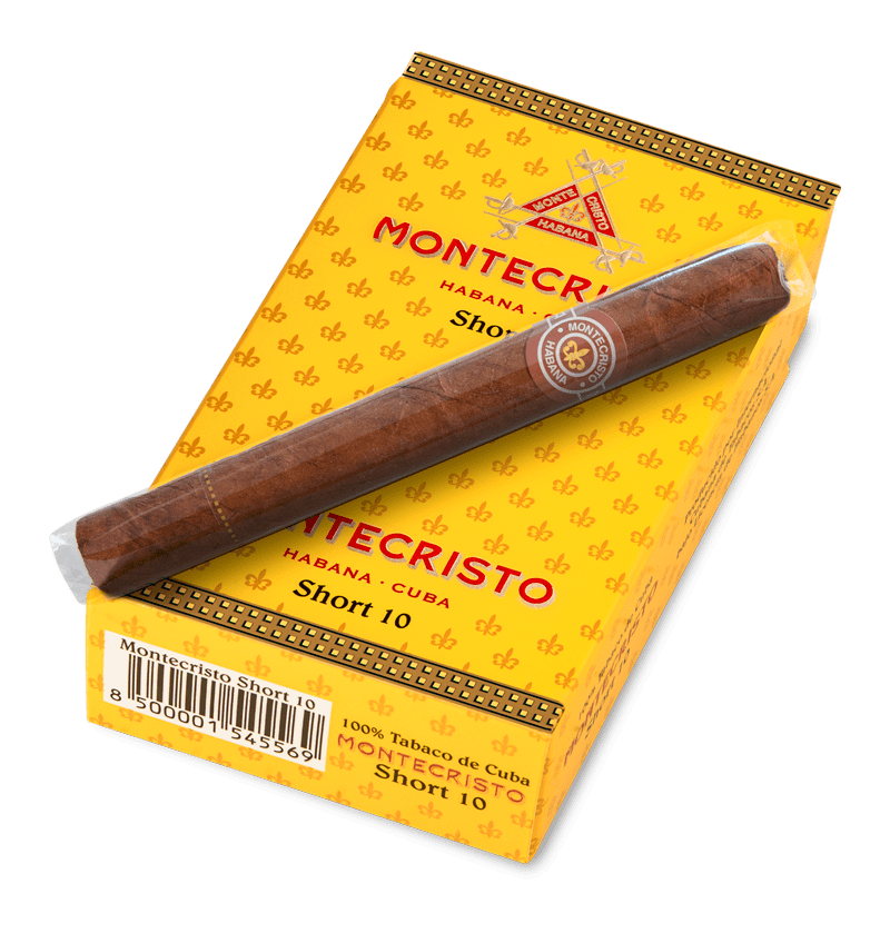 Habano con tiro uniforme y ceniza firmeMontecristo short 10 mini